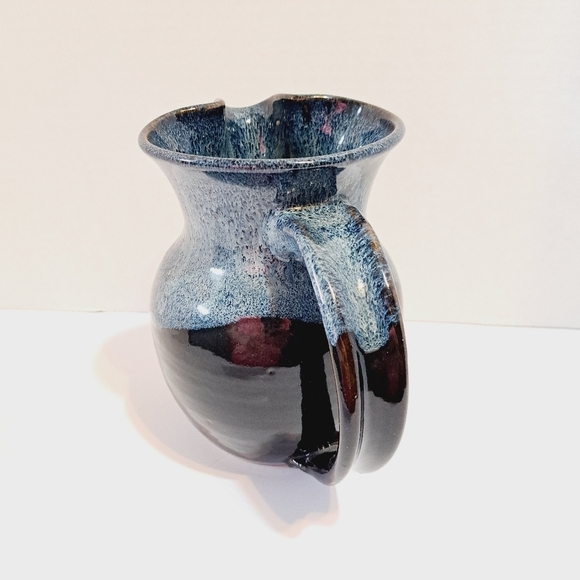 Studio Art Drip Glaze Pottery Pitcher Artist Signed P.Maley 04 - Picture 5 of 7